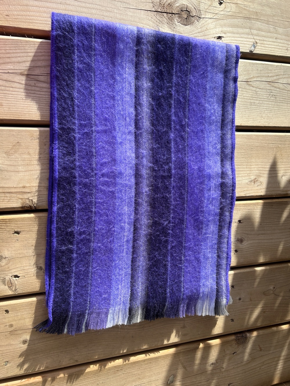 Tresart Cache Purple Striped Alpaca Wool Scarf • Made in Ecuador